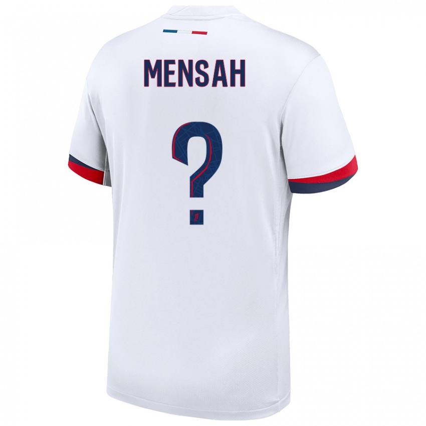 Niño Camiseta Isaac Mensah #0 Blanco Azul Rojo 2ª Equipación 2024/25 La Camisa Argentina