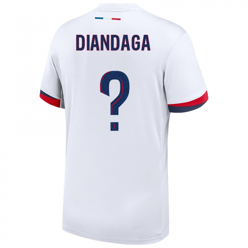 Niño Camiseta Hermann Diandaga #0 Blanco Azul Rojo 2ª Equipación 2024/25 La Camisa Argentina