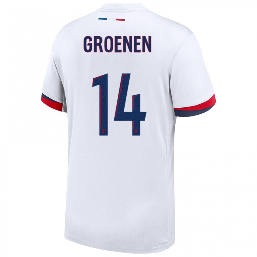 Niño Camiseta Jackie Groenen #14 Blanco Azul Rojo 2ª Equipación 2024/25 La Camisa Argentina