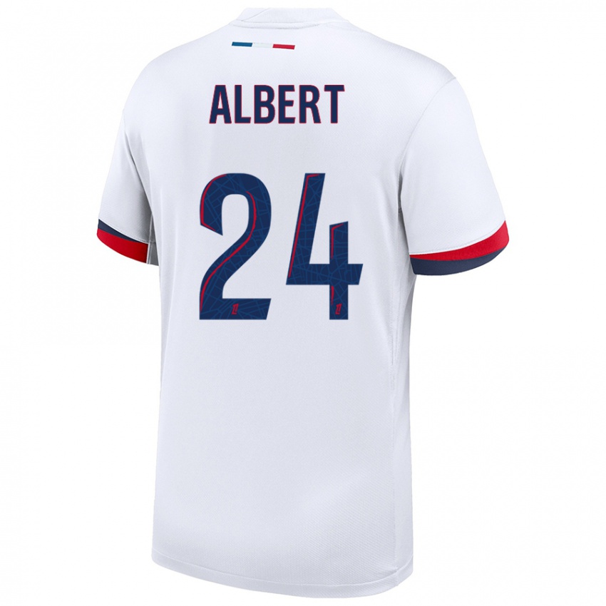 Niño Camiseta Korbin Albert #24 Blanco Azul Rojo 2ª Equipación 2024/25 La Camisa Argentina