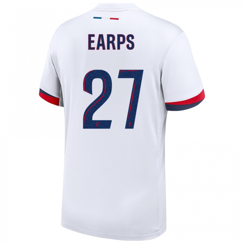 Niño Camiseta Mary Earps #27 Blanco Azul Rojo 2ª Equipación 2024/25 La Camisa Argentina