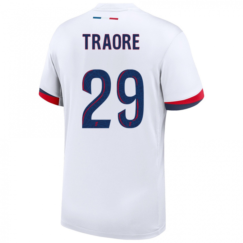 Niño Camiseta Manssita Traoré #29 Blanco Azul Rojo 2ª Equipación 2024/25 La Camisa Argentina