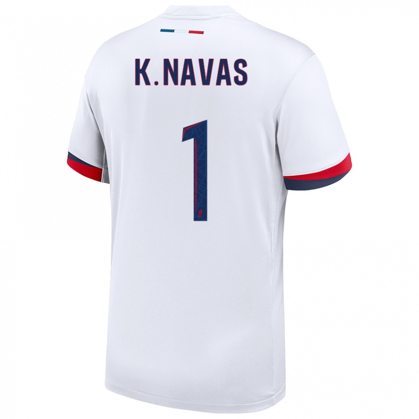 Niño Camiseta Keylor Navas #1 Blanco Azul Rojo 2ª Equipación 2024/25 La Camisa Argentina