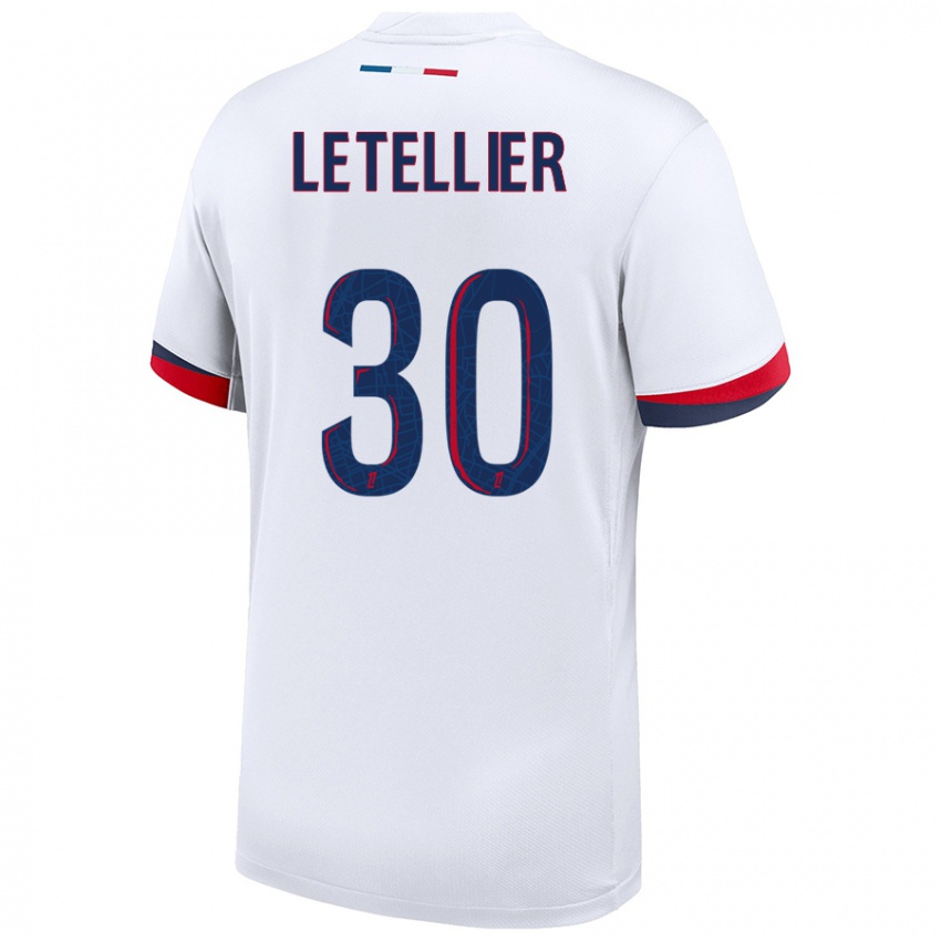 Niño Camiseta Alexandre Letellier #30 Blanco Azul Rojo 2ª Equipación 2024/25 La Camisa Argentina