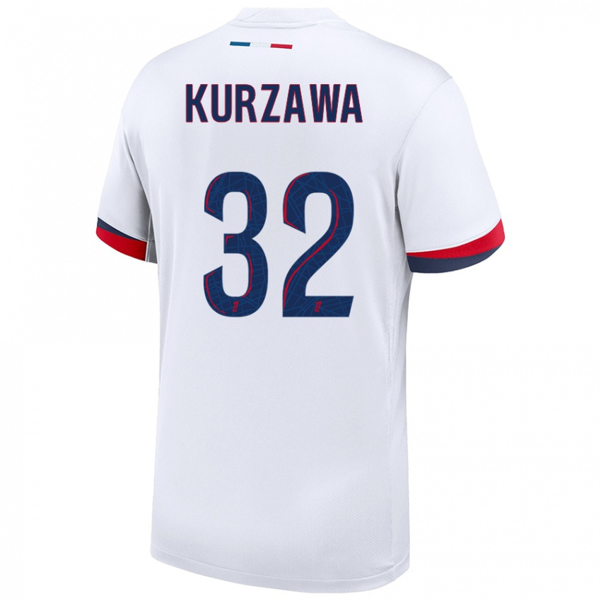 Niño Camiseta Layvin Kurzawa #32 Blanco Azul Rojo 2ª Equipación 2024/25 La Camisa Argentina