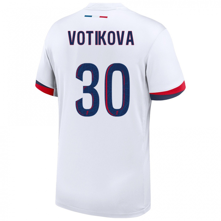 Niño Camiseta Barbora Votikova #30 Blanco Azul Rojo 2ª Equipación 2024/25 La Camisa Argentina