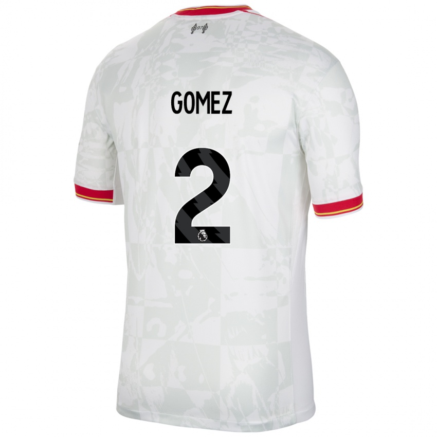 Niño Camiseta Joe Gomez #2 Blanco Rojo Negro Equipación Tercera 2024/25 La Camisa Argentina