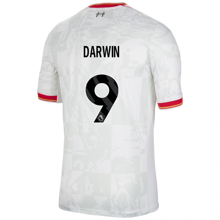 Niño Camiseta Darwin Nunez #9 Blanco Rojo Negro Equipación Tercera 2024/25 La Camisa Argentina