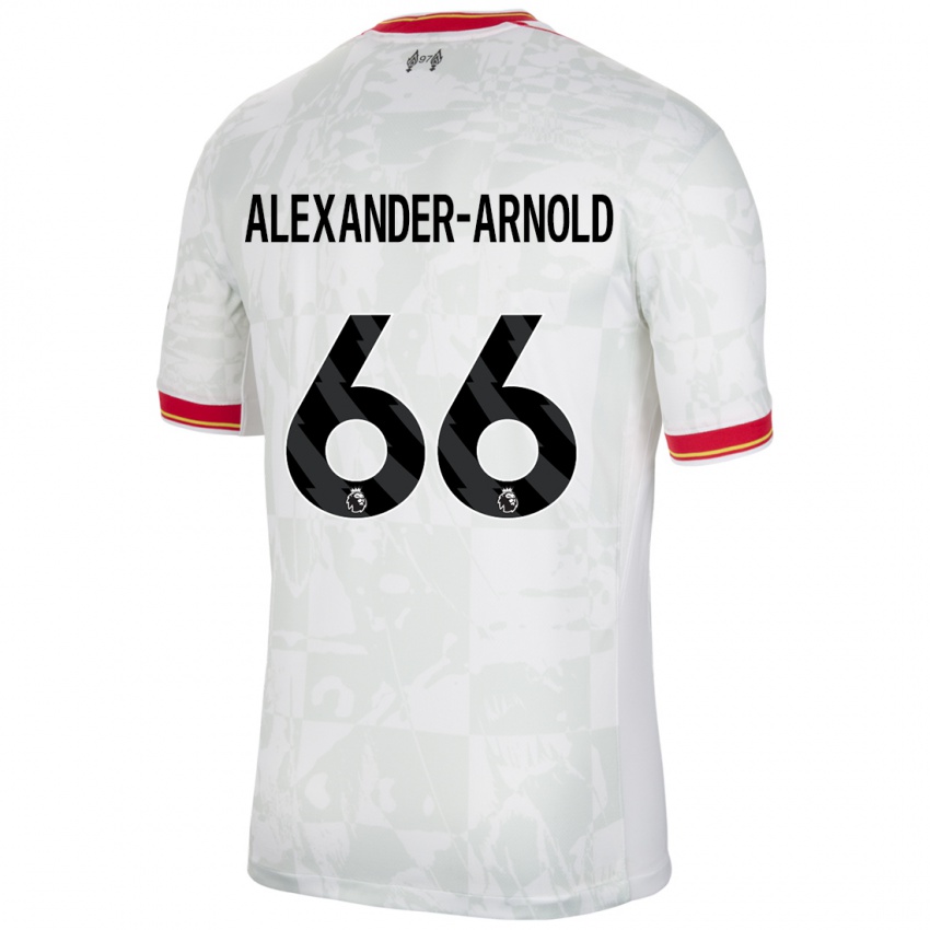 Niño Camiseta Trent Alexander-Arnold #66 Blanco Rojo Negro Equipación Tercera 2024/25 La Camisa Argentina