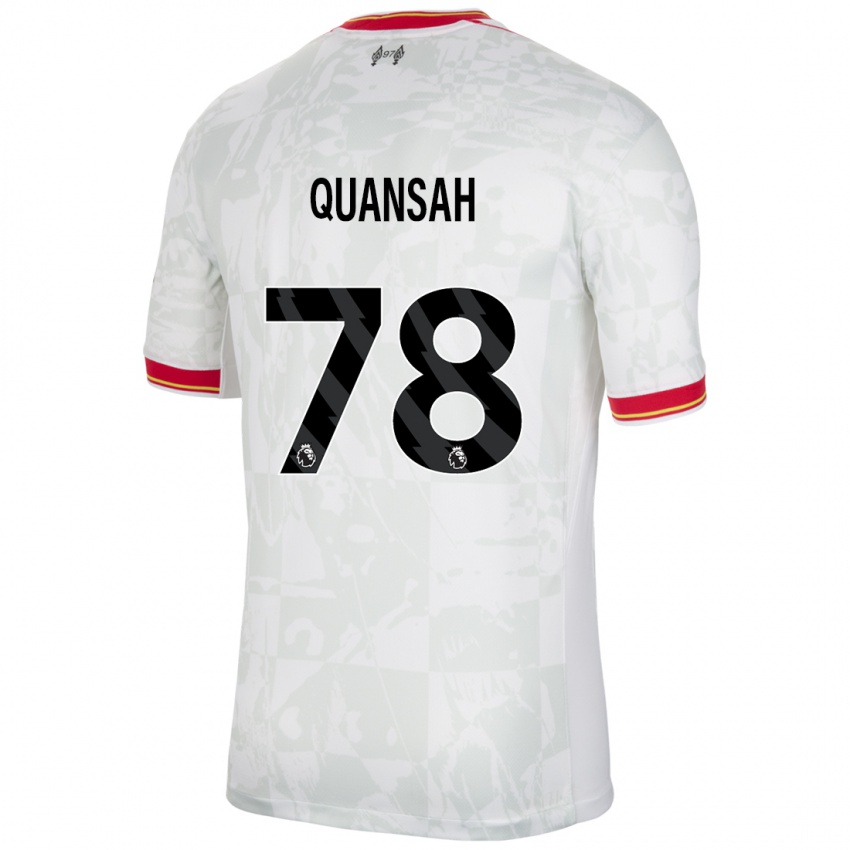 Niño Camiseta Jarell Quansah #78 Blanco Rojo Negro Equipación Tercera 2024/25 La Camisa Argentina