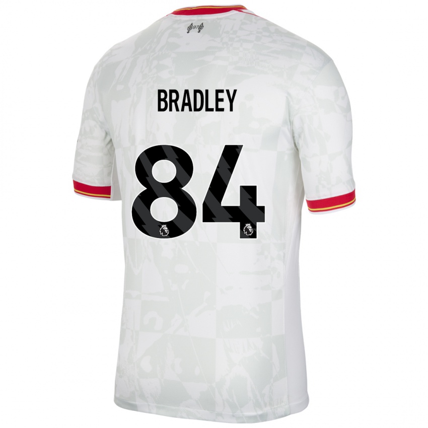 Niño Camiseta Conor Bradley #84 Blanco Rojo Negro Equipación Tercera 2024/25 La Camisa Argentina