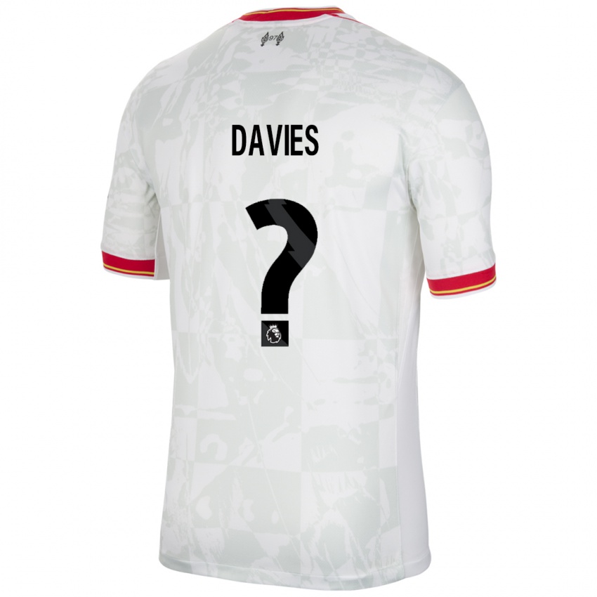 Niño Camiseta Harvey Davies #0 Blanco Rojo Negro Equipación Tercera 2024/25 La Camisa Argentina