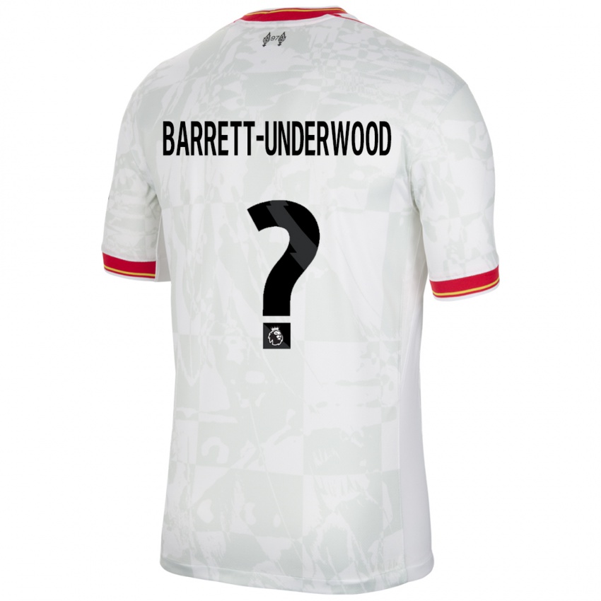 Niño Camiseta Keehan Barrett-Underwood #0 Blanco Rojo Negro Equipación Tercera 2024/25 La Camisa Argentina