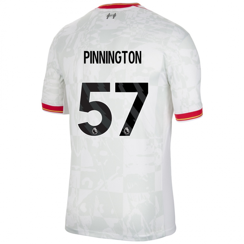 Niño Camiseta Carter Pinnington #57 Blanco Rojo Negro Equipación Tercera 2024/25 La Camisa Argentina