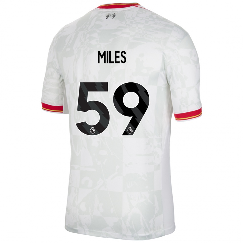 Niño Camiseta Terence Miles #59 Blanco Rojo Negro Equipación Tercera 2024/25 La Camisa Argentina