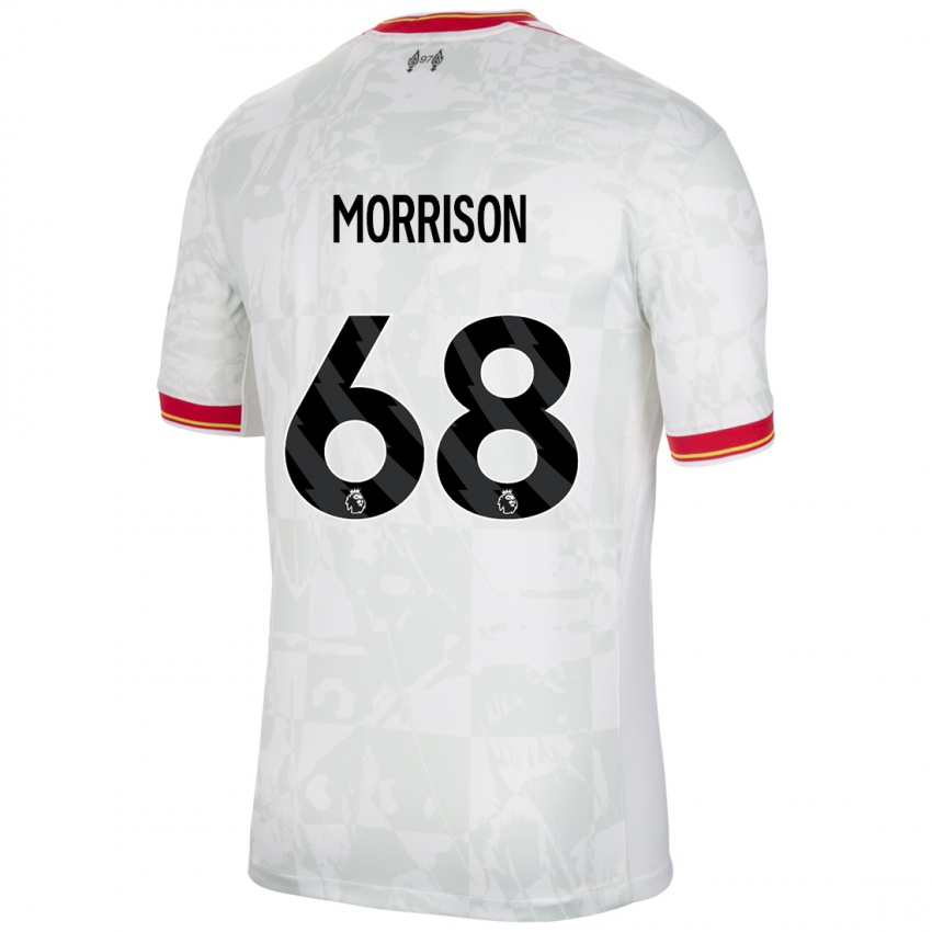 Niño Camiseta Kieran Morrison #68 Blanco Rojo Negro Equipación Tercera 2024/25 La Camisa Argentina