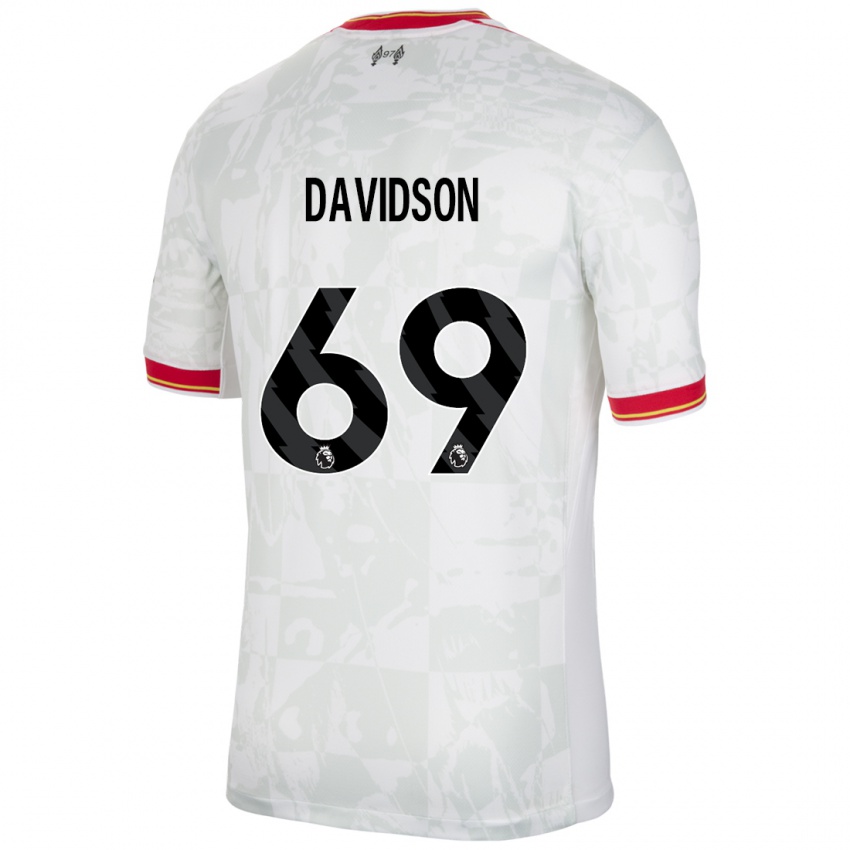 Niño Camiseta Josh Davidson #69 Blanco Rojo Negro Equipación Tercera 2024/25 La Camisa Argentina