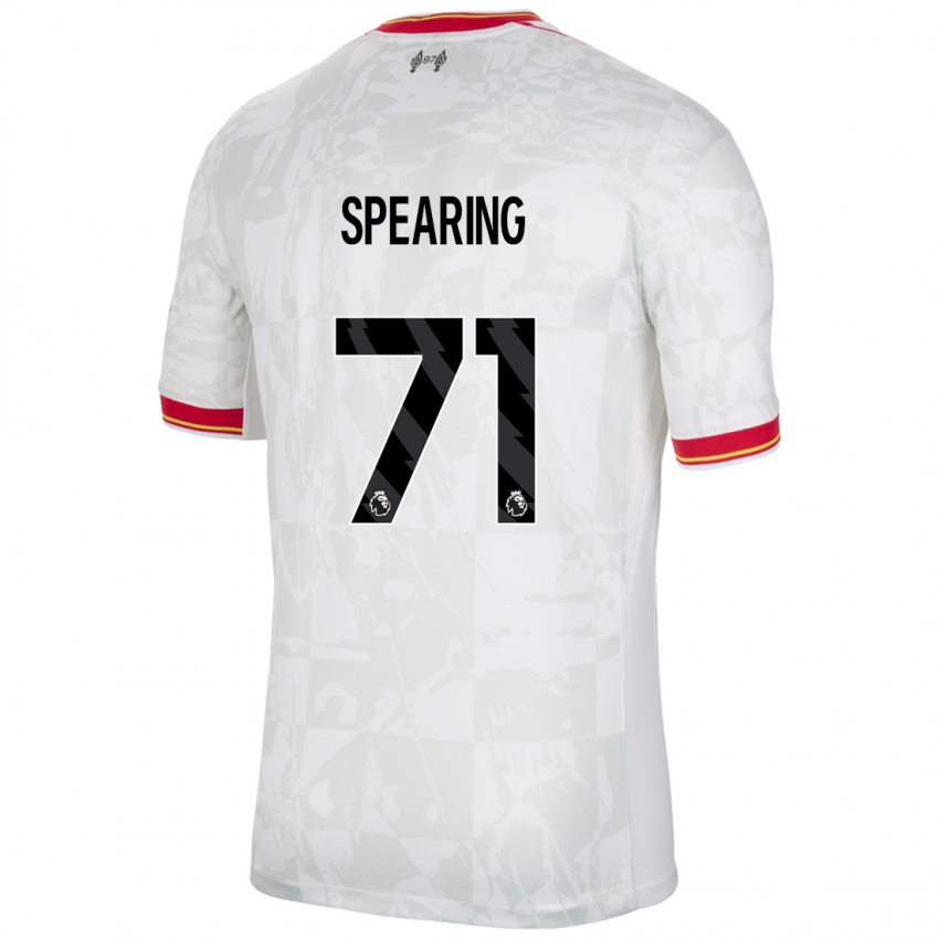 Niño Camiseta Jay Spearing #71 Blanco Rojo Negro Equipación Tercera 2024/25 La Camisa Argentina