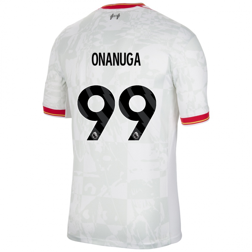 Niño Camiseta Fola Onanuga #99 Blanco Rojo Negro Equipación Tercera 2024/25 La Camisa Argentina