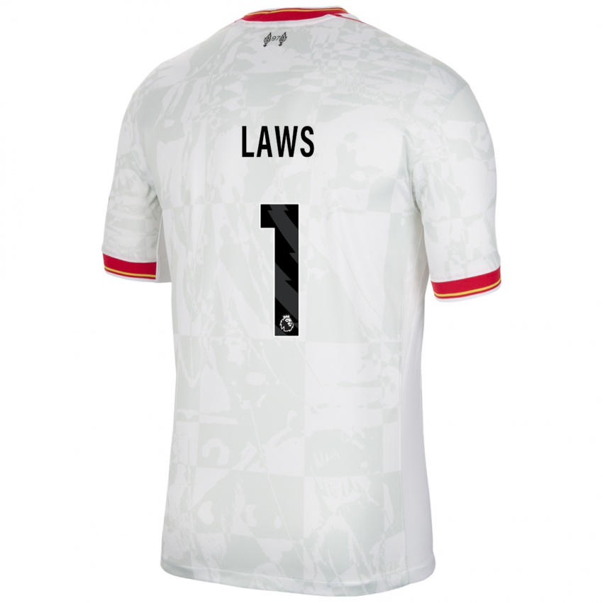 Niño Camiseta Rachael Laws #1 Blanco Rojo Negro Equipación Tercera 2024/25 La Camisa Argentina