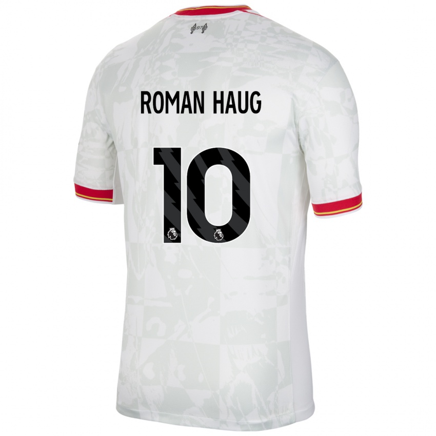 Niño Camiseta Sophie Román Haug #10 Blanco Rojo Negro Equipación Tercera 2024/25 La Camisa Argentina