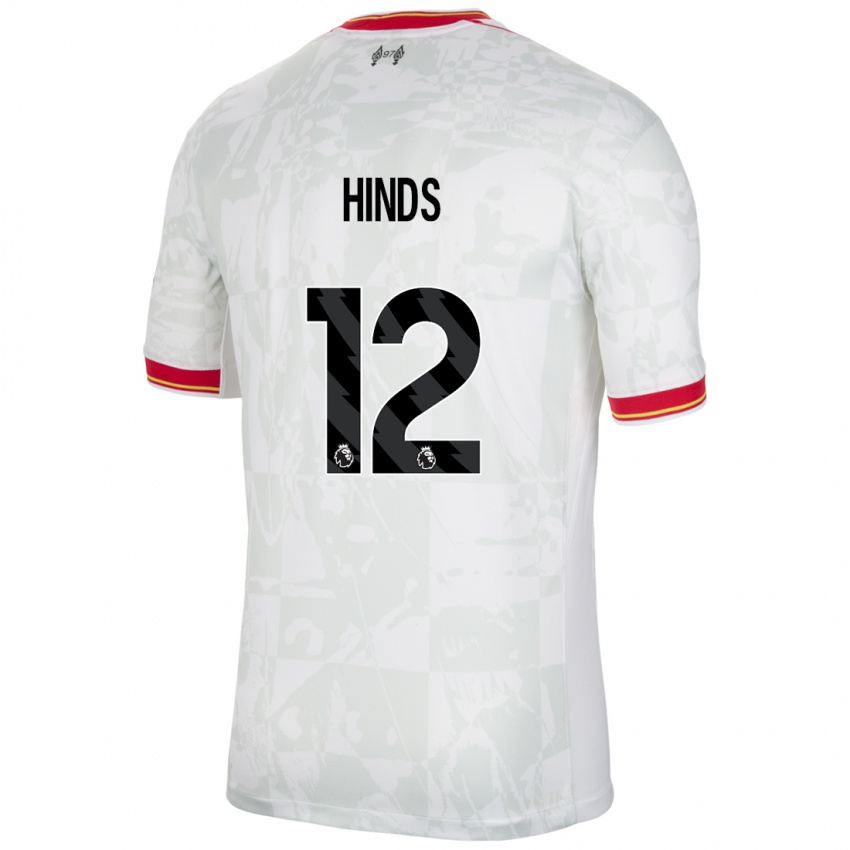 Niño Camiseta Taylor Hinds #12 Blanco Rojo Negro Equipación Tercera 2024/25 La Camisa Argentina