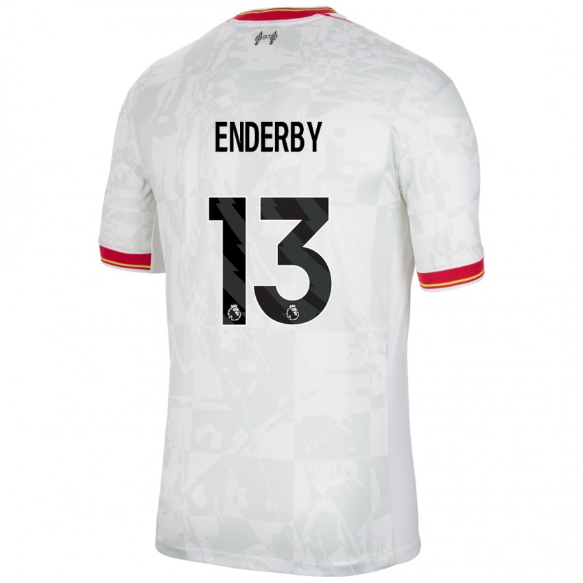 Niño Camiseta Mia Enderby #13 Blanco Rojo Negro Equipación Tercera 2024/25 La Camisa Argentina