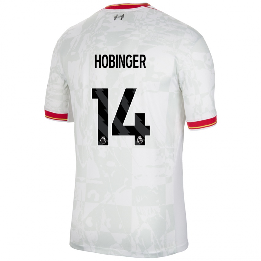 Niño Camiseta Marie Höbinger #14 Blanco Rojo Negro Equipación Tercera 2024/25 La Camisa Argentina