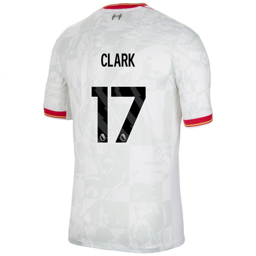 Niño Camiseta Jenna Clark #17 Blanco Rojo Negro Equipación Tercera 2024/25 La Camisa Argentina