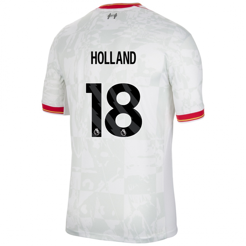 Niño Camiseta Ceri Holland #18 Blanco Rojo Negro Equipación Tercera 2024/25 La Camisa Argentina