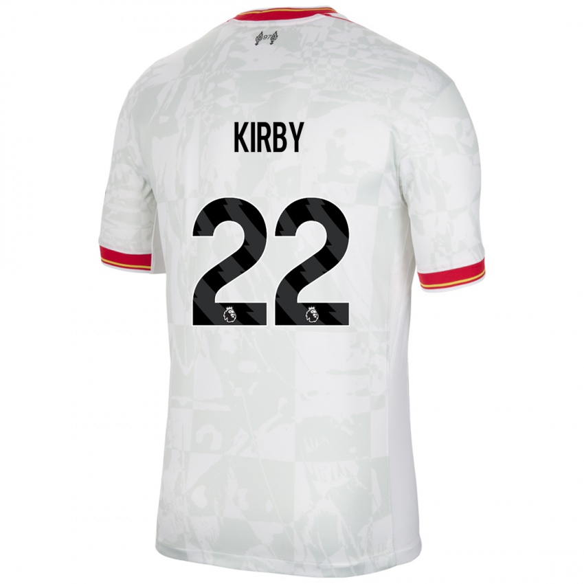 Niño Camiseta Faye Kirby #22 Blanco Rojo Negro Equipación Tercera 2024/25 La Camisa Argentina