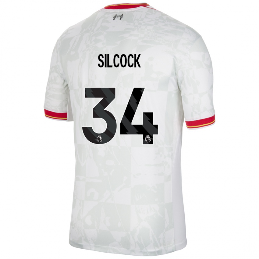 Niño Camiseta Hannah Silcock #34 Blanco Rojo Negro Equipación Tercera 2024/25 La Camisa Argentina