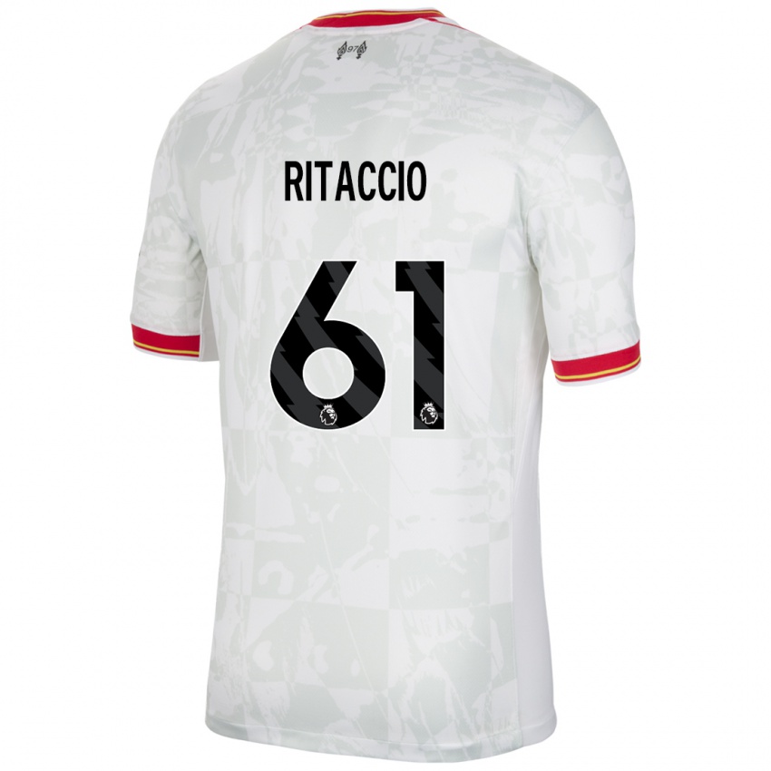 Niño Camiseta Matteo Ritaccio #61 Blanco Rojo Negro Equipación Tercera 2024/25 La Camisa Argentina