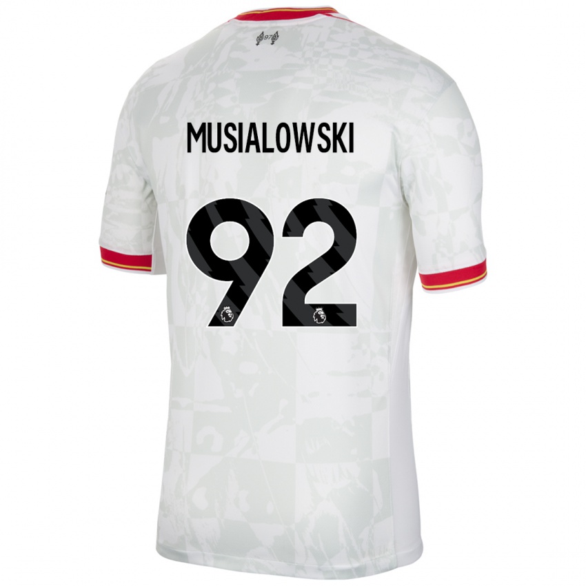 Niño Camiseta Mateusz Musialowski #92 Blanco Rojo Negro Equipación Tercera 2024/25 La Camisa Argentina