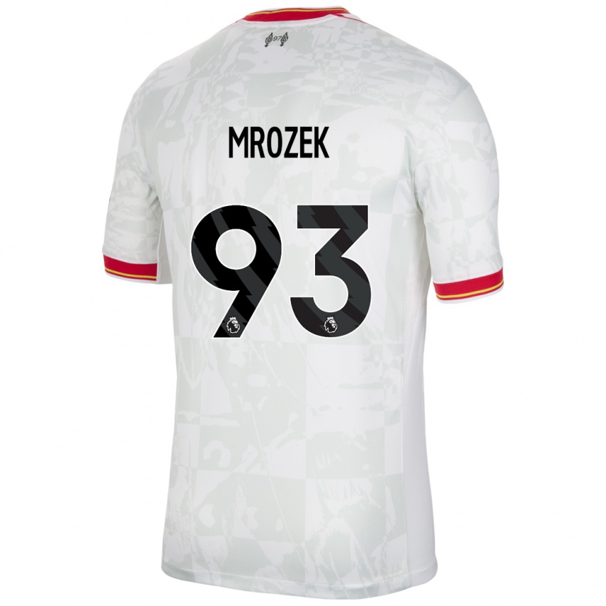 Niño Camiseta Fabian Mrozek #93 Blanco Rojo Negro Equipación Tercera 2024/25 La Camisa Argentina