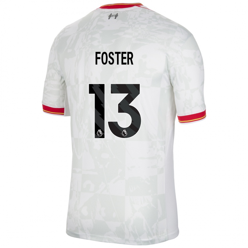 Niño Camiseta Rylee Foster #13 Blanco Rojo Negro Equipación Tercera 2024/25 La Camisa Argentina