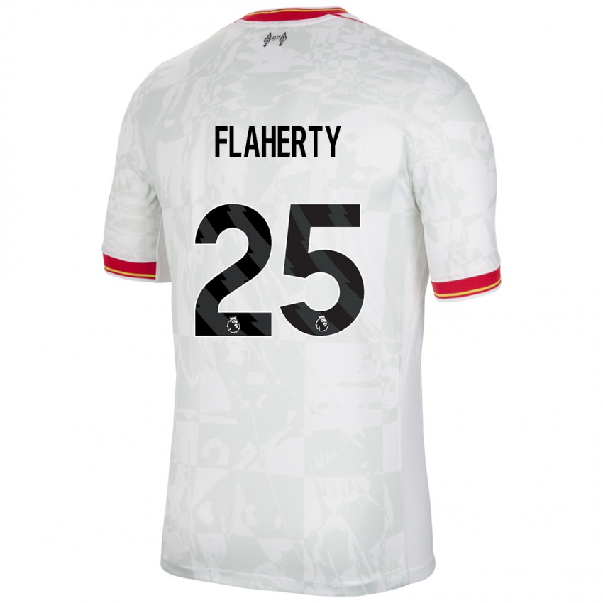 Niño Camiseta Gilly Flaherty #25 Blanco Rojo Negro Equipación Tercera 2024/25 La Camisa Argentina