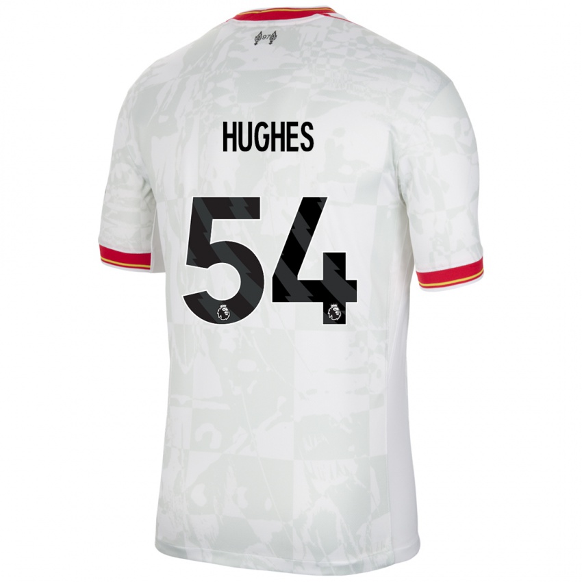 Niño Camiseta Liam Hughes #54 Blanco Rojo Negro Equipación Tercera 2024/25 La Camisa Argentina