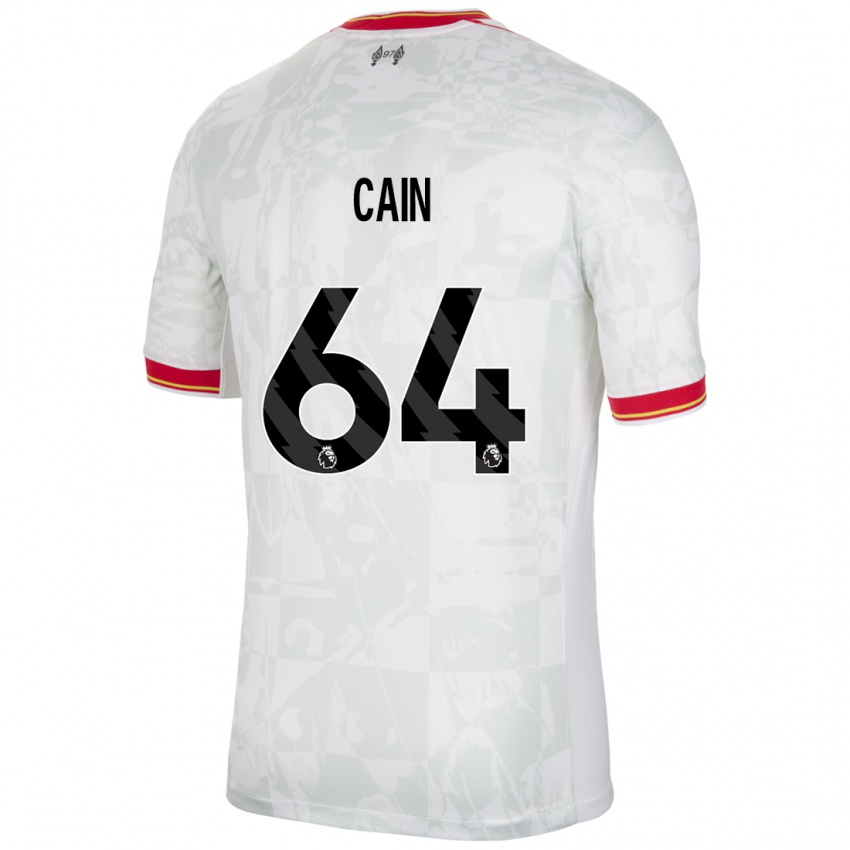 Niño Camiseta Jake Cain #64 Blanco Rojo Negro Equipación Tercera 2024/25 La Camisa Argentina