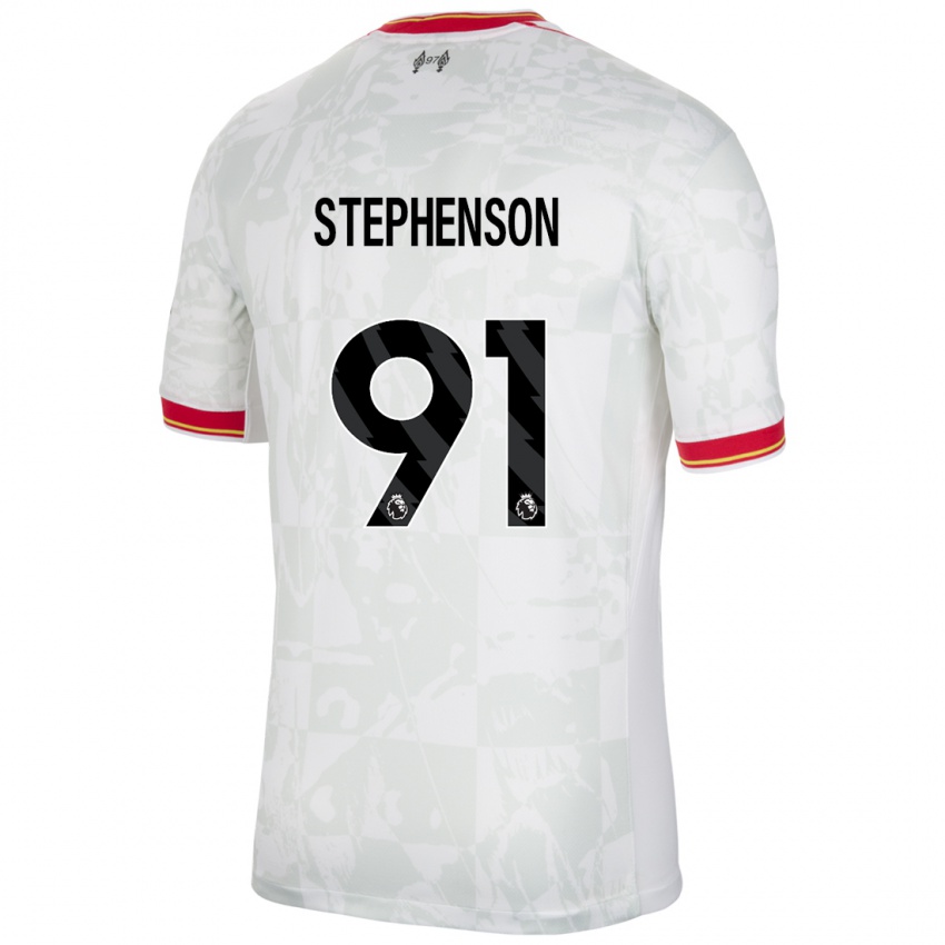 Niño Camiseta Luca Stephenson #91 Blanco Rojo Negro Equipación Tercera 2024/25 La Camisa Argentina