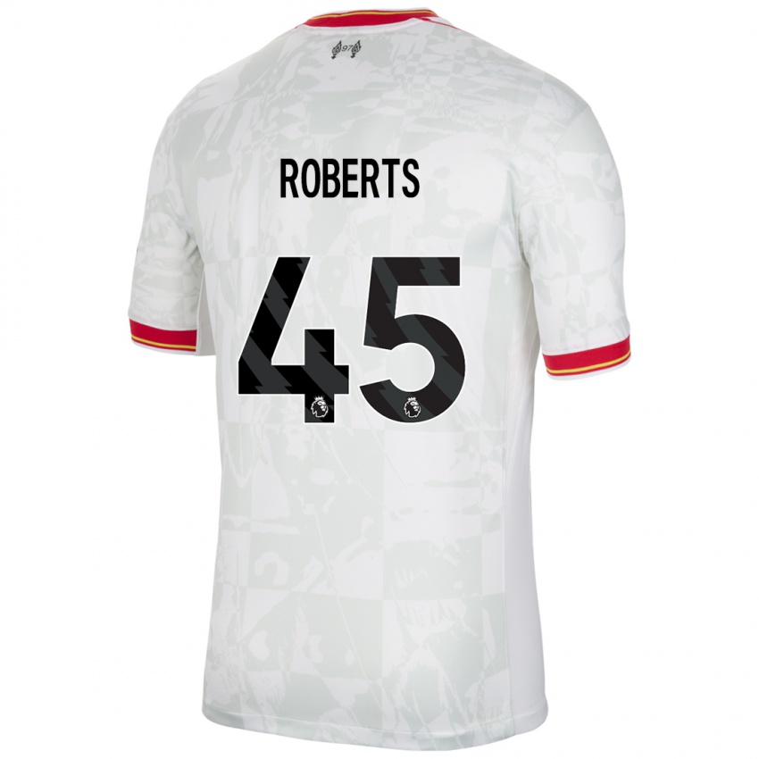 Niño Camiseta Iwan Roberts #45 Blanco Rojo Negro Equipación Tercera 2024/25 La Camisa Argentina