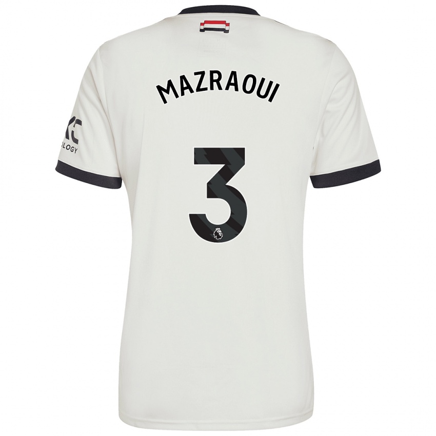 Niño Camiseta Noussair Mazraoui #3 Blanquecino Equipación Tercera 2024/25 La Camisa Argentina