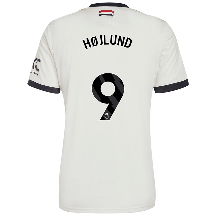 Niño Camiseta Rasmus Højlund #9 Blanquecino Equipación Tercera 2024/25 La Camisa Argentina