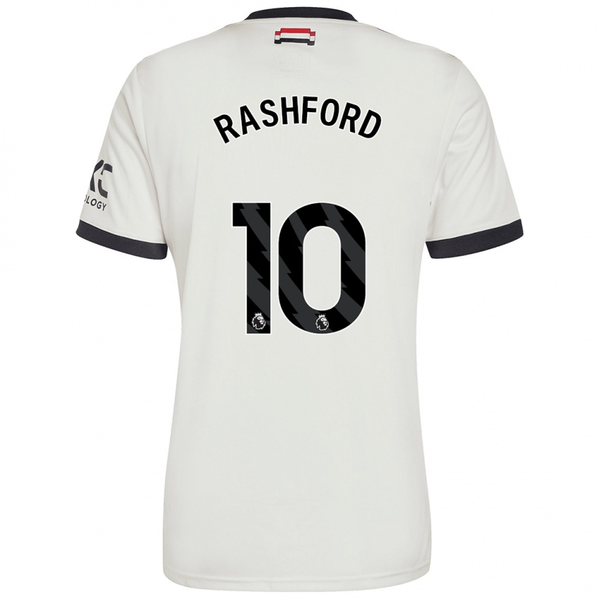 Niño Camiseta Marcus Rashford #10 Blanquecino Equipación Tercera 2024/25 La Camisa Argentina