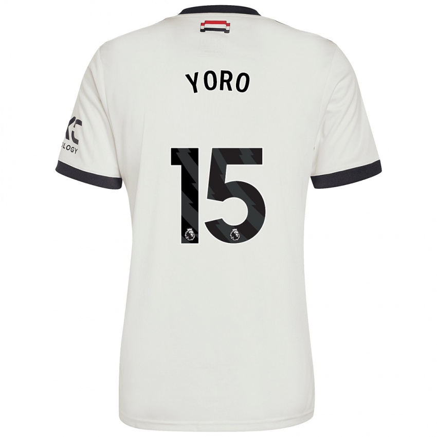 Niño Camiseta Leny Yoro #15 Blanquecino Equipación Tercera 2024/25 La Camisa Argentina