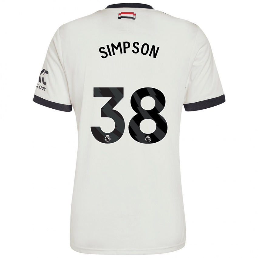 Niño Camiseta Jess Simpson #38 Blanquecino Equipación Tercera 2024/25 La Camisa Argentina