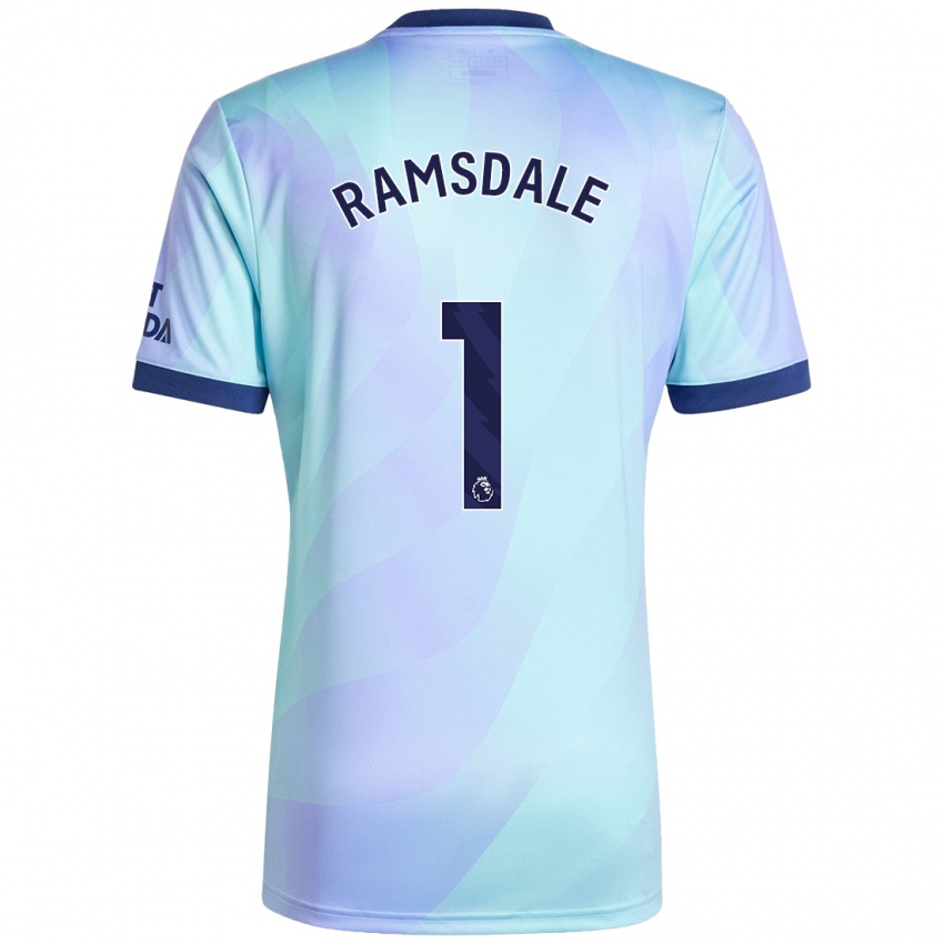 Niño Camiseta Aaron Ramsdale #1 Agua Equipación Tercera 2024/25 La Camisa Argentina