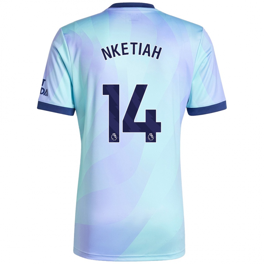 Niño Camiseta Eddie Nketiah #14 Agua Equipación Tercera 2024/25 La Camisa Argentina