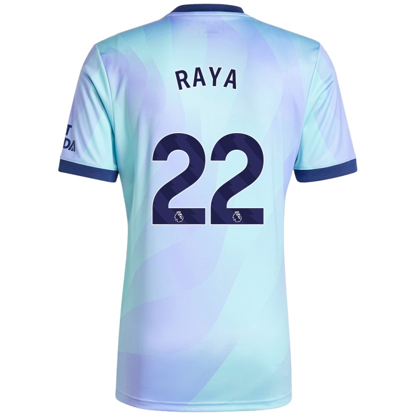 Niño Camiseta David Raya #22 Agua Equipación Tercera 2024/25 La Camisa Argentina