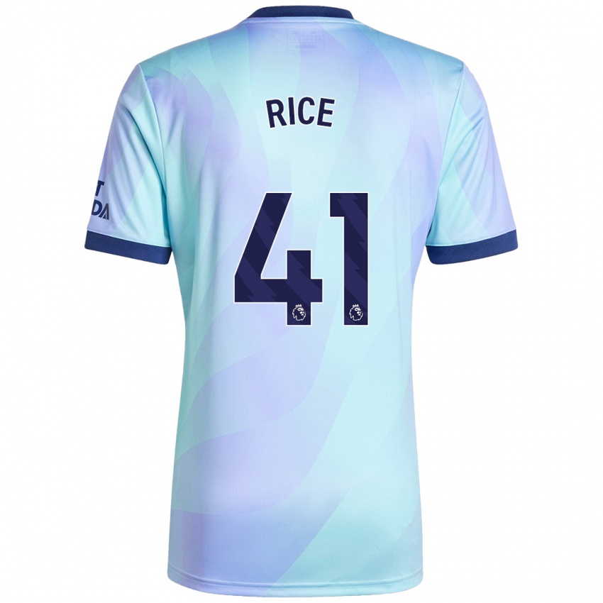 Niño Camiseta Declan Rice #41 Agua Equipación Tercera 2024/25 La Camisa Argentina